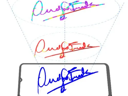 Firma manuscrita digital con datos biométricos